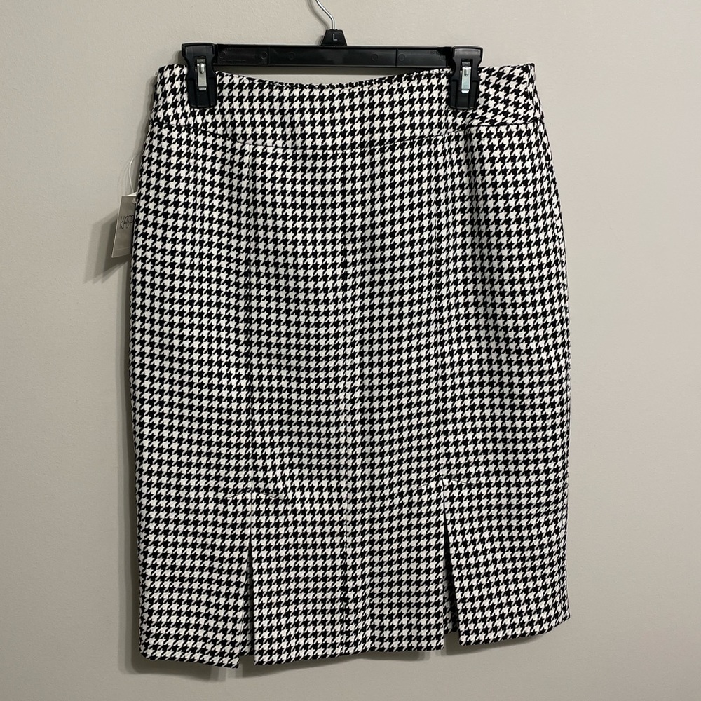 NWT Kasper Black and White Houndstooth Pencil Skirt size 6